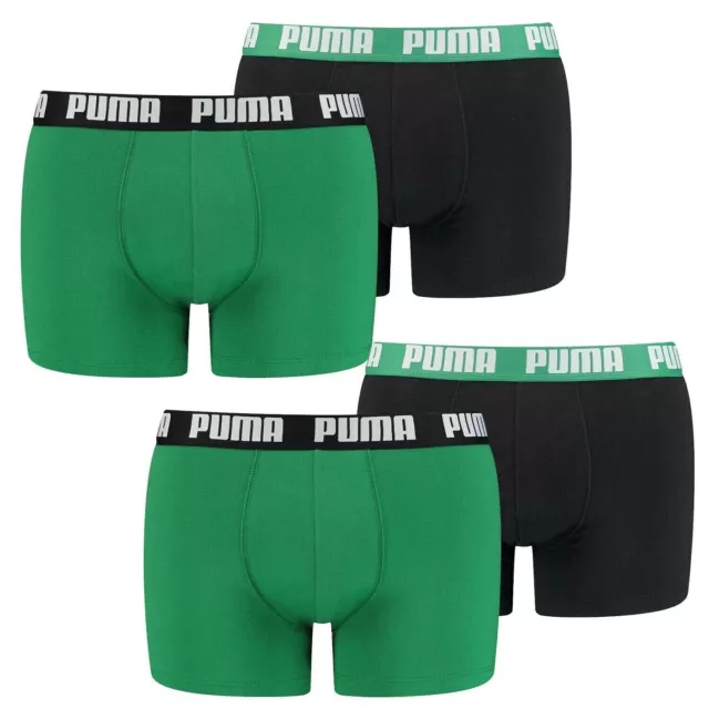 Puma Boxer Boxershorts Herren Unterhose Pant Unterwäsche 4er Pack Schwarz Grün S