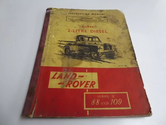 Original 1957 Land Rover Owner's Manual Instruction Book Handbook 2 Litre Diesel