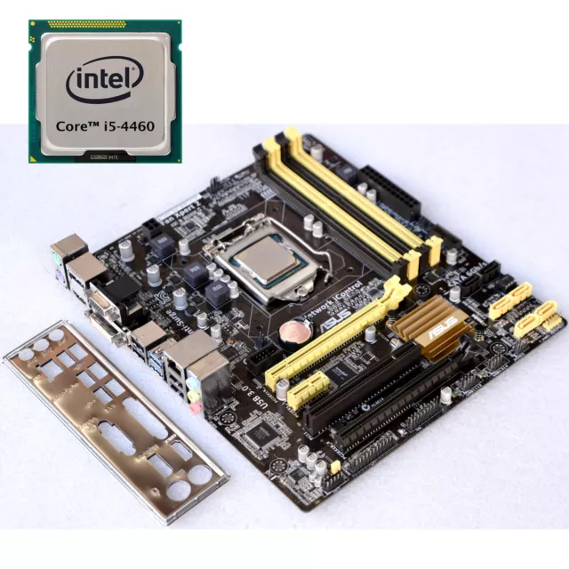 ASUS Motherboard B85M-E+Intel I5-4460 Max 32GB RAM Pcie 16 PCI HDMI Ps/2 M602