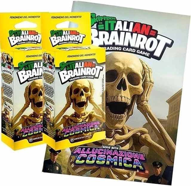 italian brainrot cards rare 55pcs Cards,Funny Brainrot Collection, Brainrot Gifts Youll Find 7 Trading Cards With Each One Being A Surprise To Fans ICH ZIEHE DIE SELTENSTE BRAINROT
