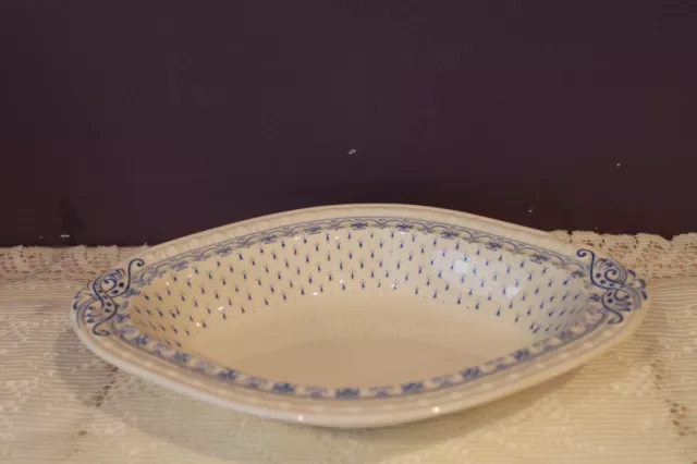 Copeland Spode Ermine Blue 10-1/4" Oval Vegetable Serving Bowl