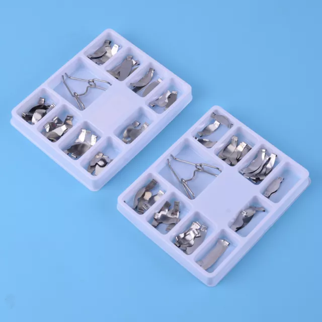 2 Packs Dental Saddle Contoured Metal Matrices Matrix with Spring Clip TOR VM