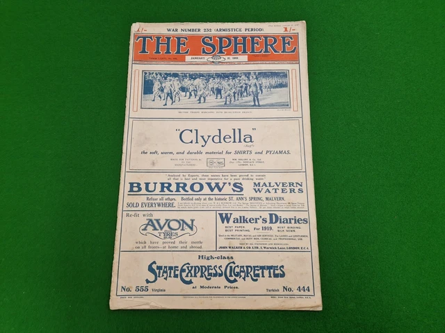 "The Sphere" Illustrated Newspaper 11 January 1919 Armistice Period