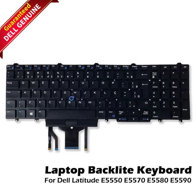 Clavier Rétroéclairé Dell Pour Latitude E5270/E7270 - Layout UK QWERTY - Noir - État Excellent