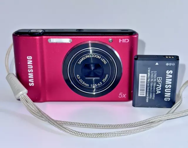 Cámara digital compacta Samsung ST66 16 MP roja 5x zoom HD - PROBADA
