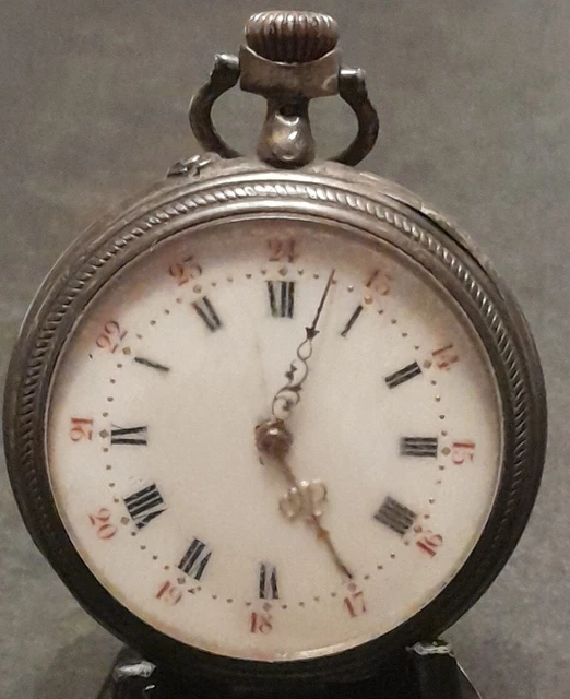 SUPERBE MONTRE À gousset En Argent Massif Chiffre À Cartouche