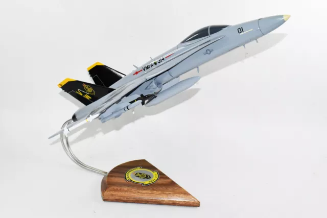 VMFA-314 Black Knights F/A-18C Model,  1/37th (18") Scale, Mahogany