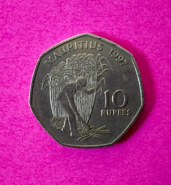 Piece de monnaie de l'ile Maurice de 10 Roupie 1997 ten rupee mauritius