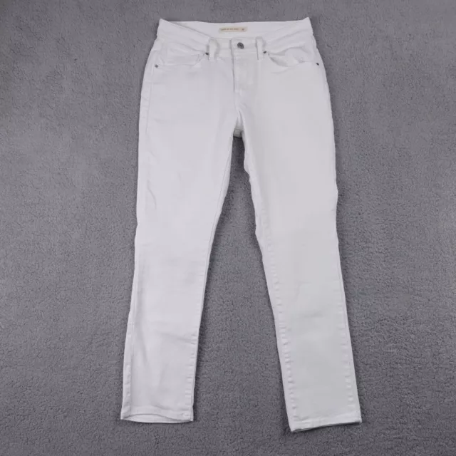 Levis Jeans Classic Mid Rise Skinny Stretch Womens White Sz 30 (Actual 28x27)