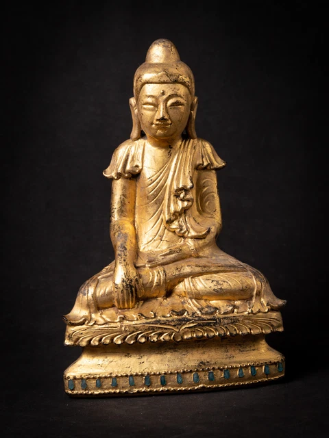 Antique wooden Burmese Shan Buddha from Burma, 19th century
