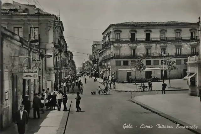 GELA (CALTANISSETTA) Corso Vittorio Emanuele , vg 1963 f.g. ANIMATA  - BELLA
