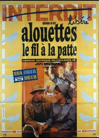 affiche du film ALOUETTES LE FIL A LA PATTE 120x160 cm