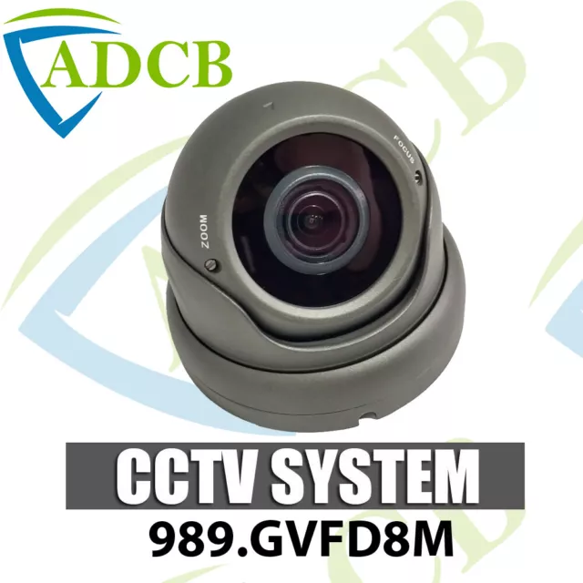 4 in 1 IR Eyeball CCTV Dome Camera Grey Varifocal 8MP 4K AHD TVI CVI CVBS