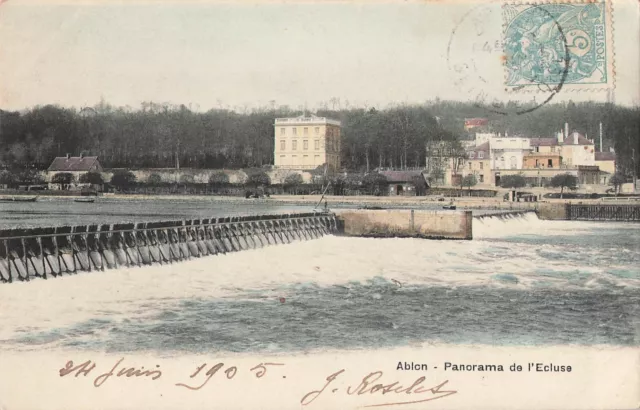 Cpa 94 Ablon Panorama Of The Lock 39008