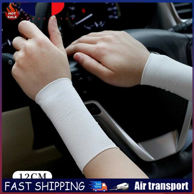Elastic Wristband Summer Ice Silk Sport Cycling Wrist Brace (White 12cm) ~