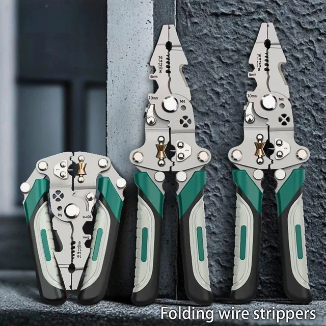 FOLDABLE WIRE STRIPPERS Wire Stripping Tool Electrical Pliers ...