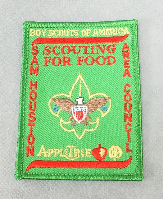 Vintage BSA Boy Scouts SCOUTING FOR FOOD Apple Tree SAM HOUSTON COUNCIL Patch
