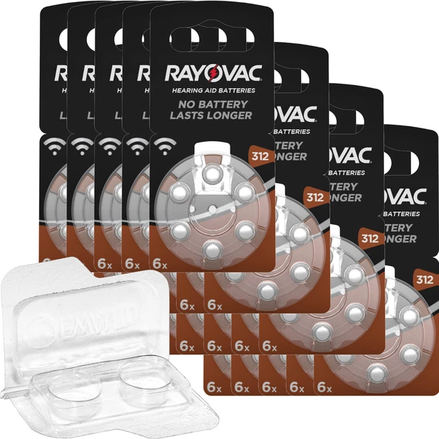 120 batterie per apparecchi acustici Rayovac Acoustic Special marroni 312...