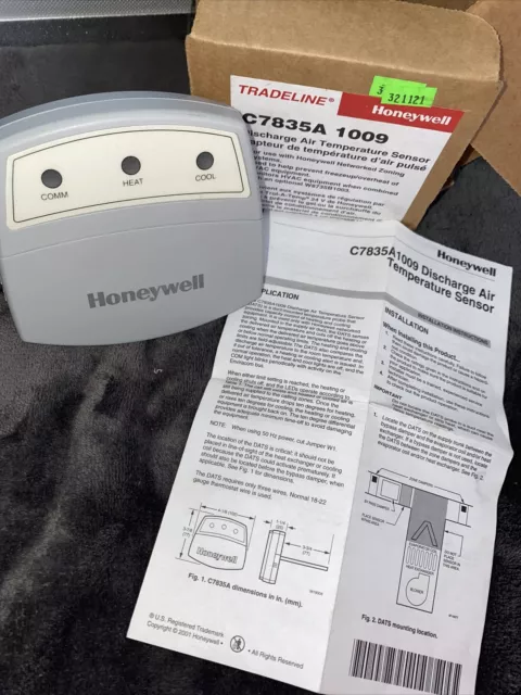 HONEYWELL DISCHARGE AIR TEMPERATURE SENSOR C7835A 1009 Trade line Use W Zoning