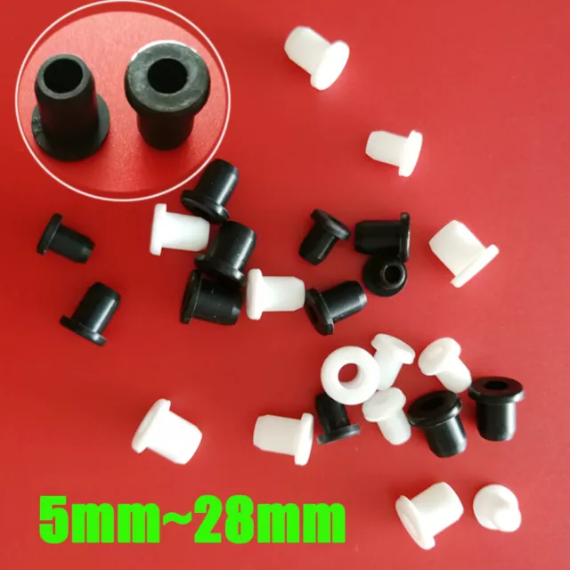 Through-Hole Rubber Seal 5mm~28mm Power Cord Single-sided Guard Coil Black White