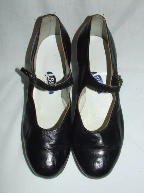 BLOCH - Black Leather Cuban Heel Tap Shoes - Size 5 23.5cm - VERY GOOD CONDITION