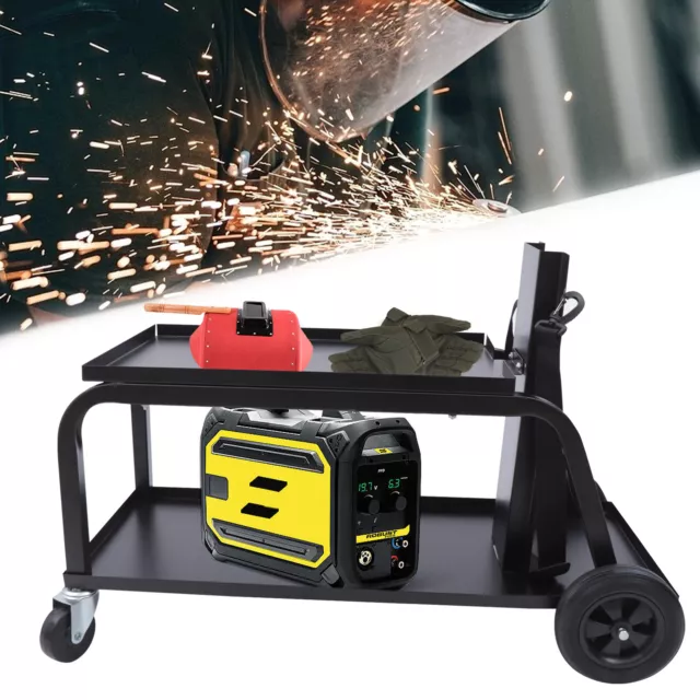 2 Layers Heavy Duty Welding Welder Cart Plasma Cutter Tank Storage MIG TIG ARC