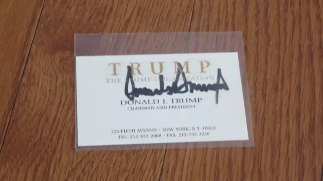 Donald Trump Autographed Hand Signed Business Card President