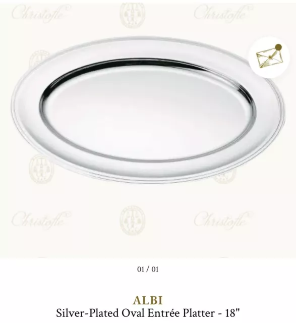 Christofle  ALBI  Silver-Plated Oval Entrée Platter - 18"