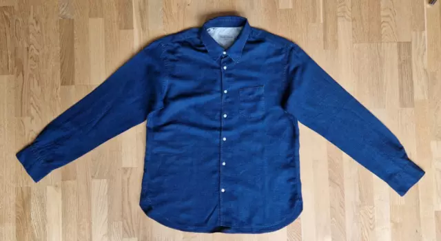 Officine Générale Herren Hemd Benoit Denim Blu Size XL