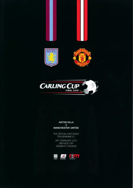 CARLING LEAGUE CUP FINAL 2010 Manchester United v Aston Villa Official programme