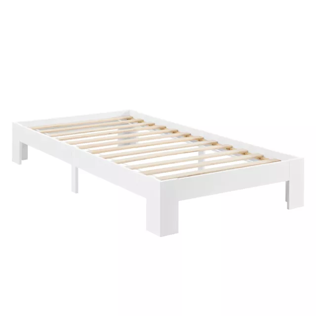 [en.casa] Cama de madera 120x200 cm bastidor cama individual pino cama juvenil blanco 3