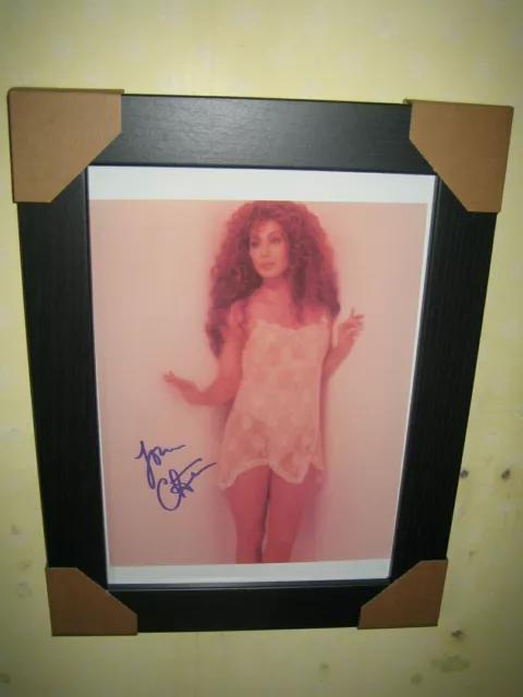 Cher - Gorgeous Sexy Signed Photograph {A4} Framed {Printed Signature}