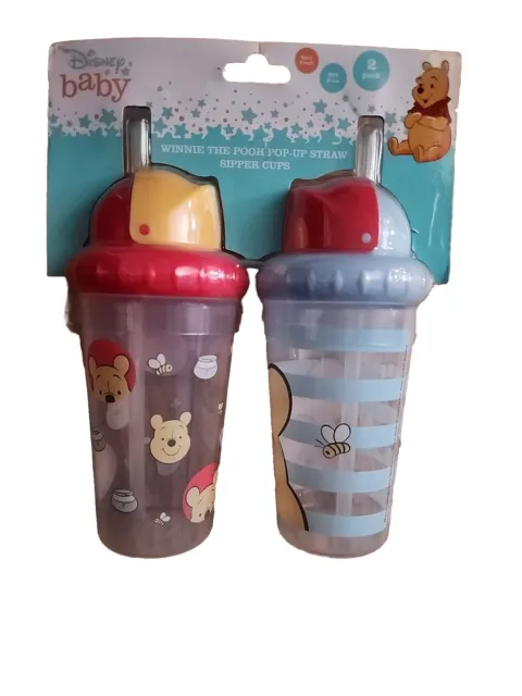 Paquete de 2 tazas sorbedoras de paja emergentes de Winnie the Pooh