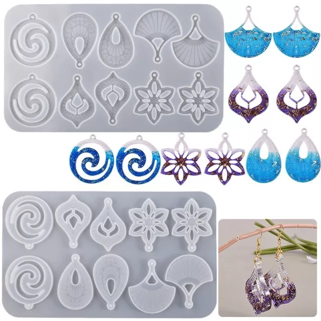 Silicone Jewelry Earring Resin Casting Mold Pendant Dangle Epoxy Mould Craft DIY