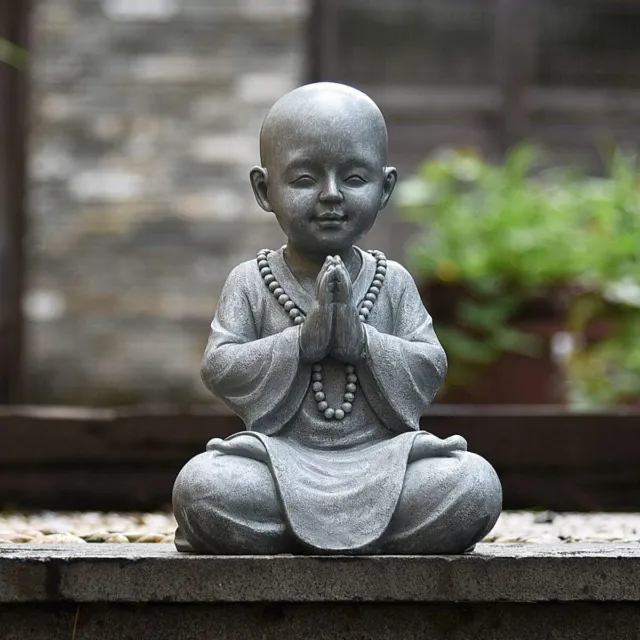 Goodeco Meditating Baby Buddha Statue Garden Ornament,Zen Garden Monk Figurine