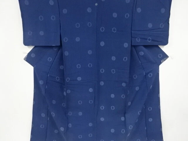 39443# Japanese Kimono / Antique Hitoe Kimono / Woven Dots