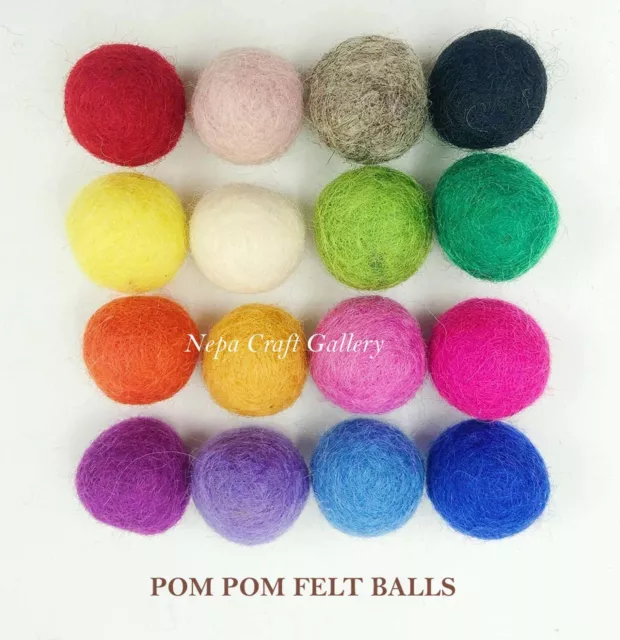 1000 Pom felt balls Wholesale 16 different color Nursery Garland beads, DIY