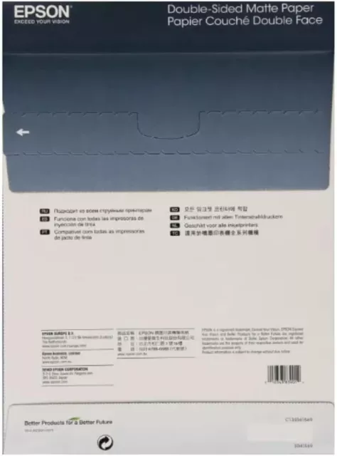 Epson A4 Double Sided Matte Photo Paper (50 Pack) C13S041569 3