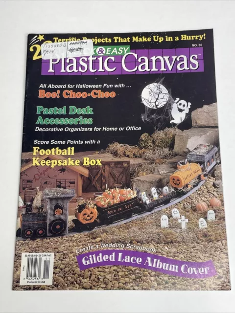Revista de lona de plástico rápido y fácil no 50 patrón de tren de Halloween