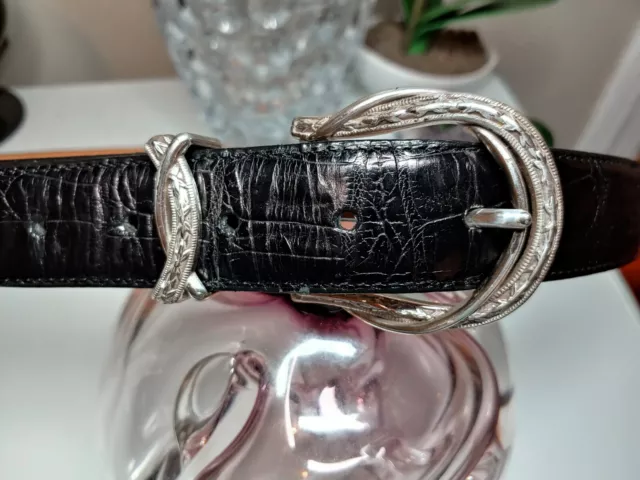 Brighton Paris Womens Black Leather Belt L 34 A Must Have Buy it Now SHIPS FAST!