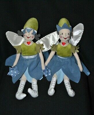 DOUDOU PELUCHE IKEA Silvertarn POUPEE ELF FEE JUPE BLEU ROSE AILE 35c TTBE IKEA * 