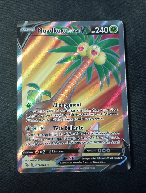 French Pokemon Card - Noadkoko d'Alola V Full Art 071/078 - Pokemon GO