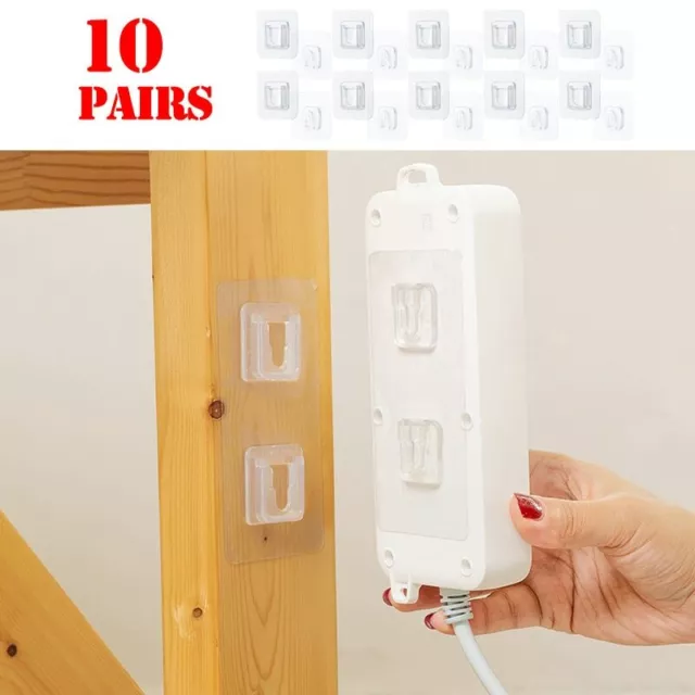 Ganchos De Pared Adhesivos De Doble Cara, Transparente Fuerte y Prácticos 10 ud