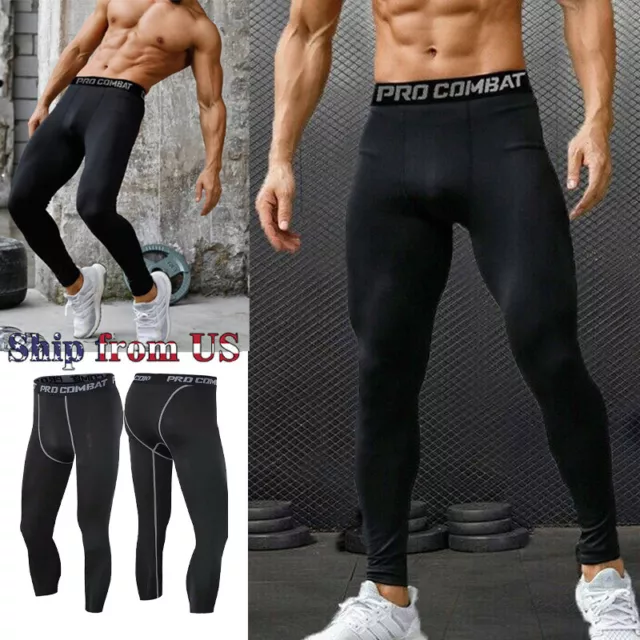 Mens Compression Pants Base Layer Long Tight Leggings Gym Running Sports  Pants