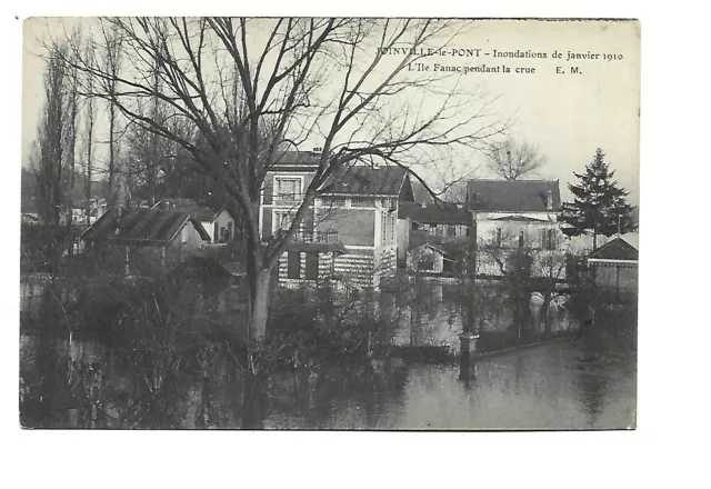 94  Joinville Le Pont  Ile Fanac Pendant La Crue  Inondations De 1910