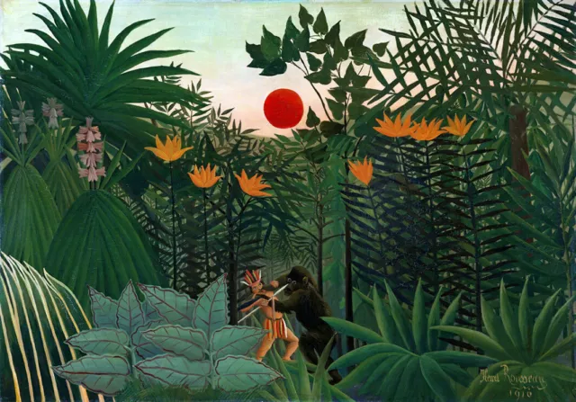 Henri Rousseau Paysage Tropical Post Impressionnisme Giclee Imprimé Fini Toile