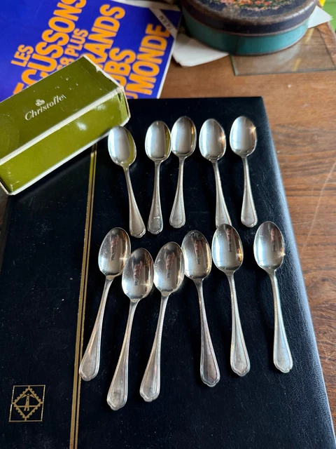 6 cuillères à moka métal argenté orfèvre christofle modèle chinon