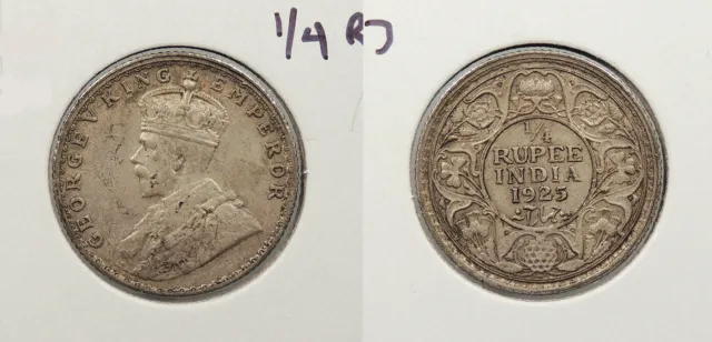 INDIA 1925-(b) 1/4 Rupee #WC89127
