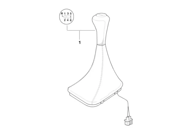 BMW Genuine M Leather 6-Speed Illuminated Gear Knob+Gaiter E39 M5 25112282403 2