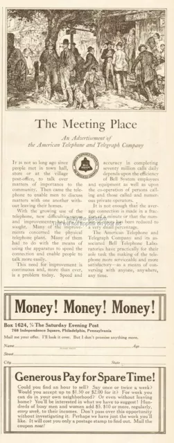 1927 AT&T American Telephone and Telegraph Co Bell Phone The Meeting Place Ad